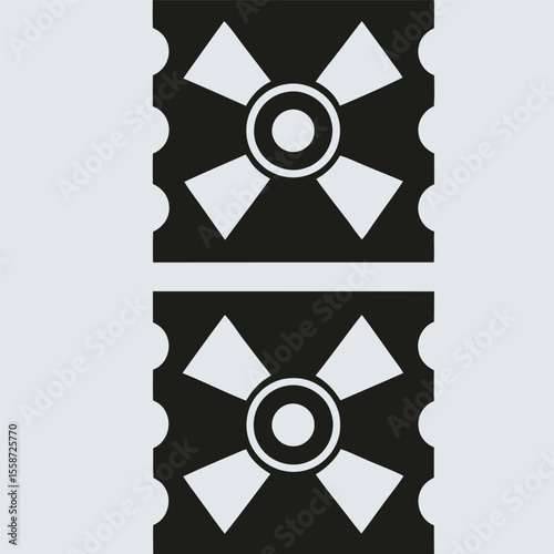radiation sign on white background