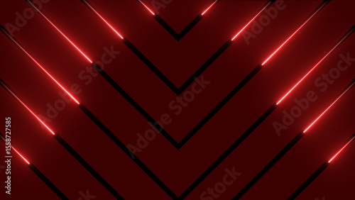 Tableau sur toile illustration of glowing neon red lines background 4k resolution illustration