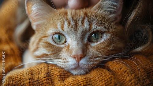 A rescued malnourished cat receiving gentle care and comfort