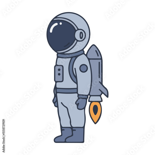 astronaut Vector Icons – astronaut with jetpack icon, suitable for infographics and app designs
