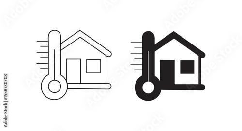  Home Temperature Thermostat Icon - Indoor Climate Control Symbol