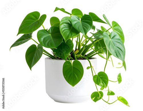 Trailing Heartleaf Philodendron with Shadow, Side Angle Isolated PNG