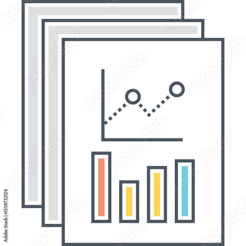 View financial reports and business charts analysis for investment and growth data