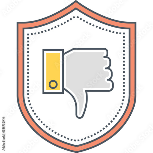 Dislike shield icon vector illustration concept for social media feedback and protection