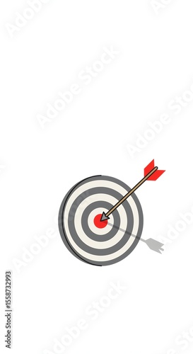 Arrow Hitting Bullseye Target Symbol
