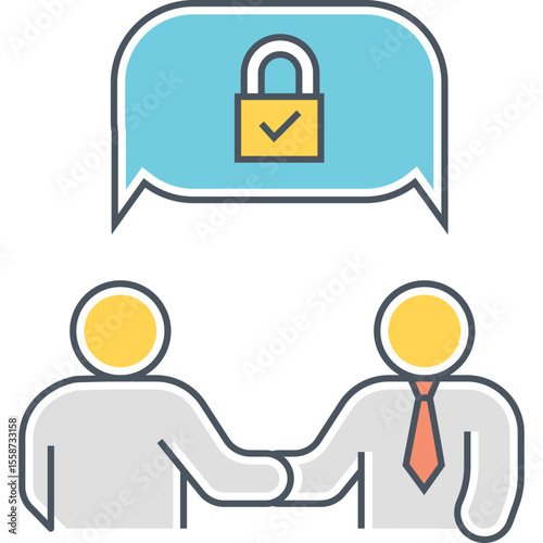 Secure deal handshake agreement vector illustration for business partnership and trust