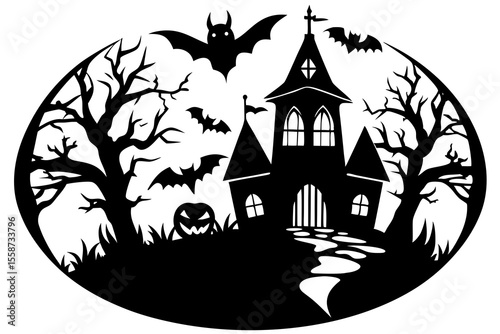 spooky halloween castle