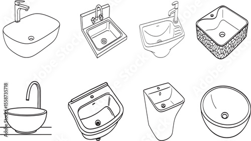 set of various basin.