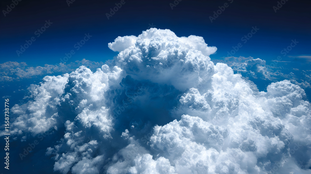 Naklejka premium Stunning Cumulus Cloudscape: Aerial View