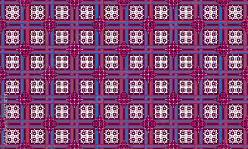 Geometric ethnic pattern. Traditional oriental Indian ikat design for background, print, border wrapping, batik, fabric, vector illustration.
