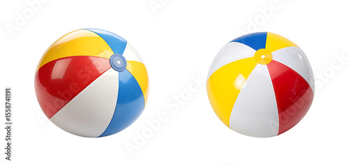Free Download Two colorful beach balls isolated on transparent background - GFXLoad