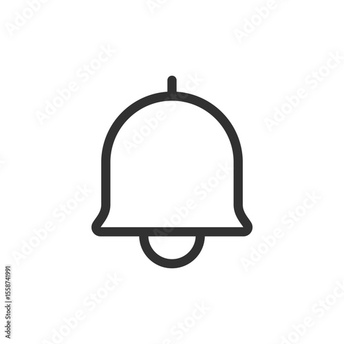 Notification bell icon in linear style. Symbol of alerts, reminders or push notifications. Editable stroke.