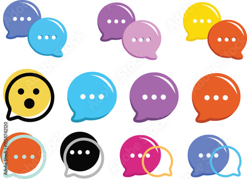 Chat bubble 3d colouring  eps.eps