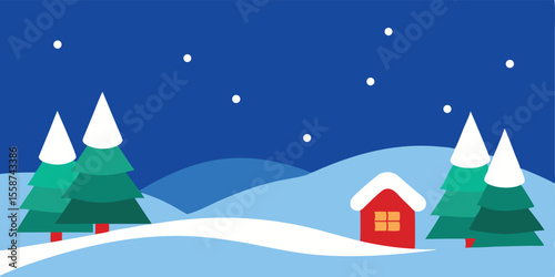 vector illustration of a christmas house