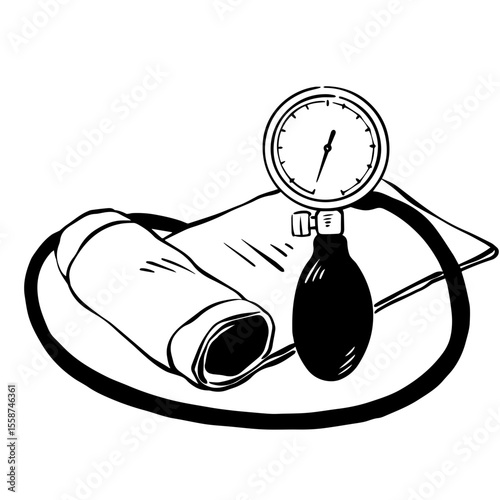 Hospital Sphygmomanometer Drawing⁠
