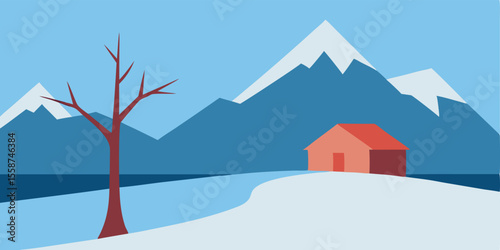 winter landscape in the mountains