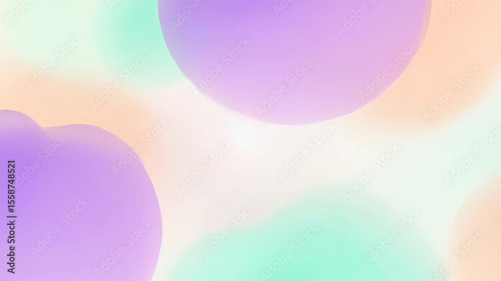 Pastel bubbles: soothing movement of soft hues and subtle overlap in gentle motion