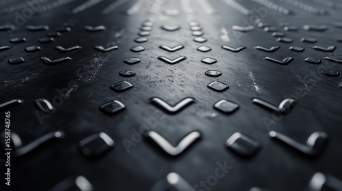 A close-up of the textured surface with protruding symbols creating a tactile feel is useful for illustrating the concepts of accessibility and innovation in design.