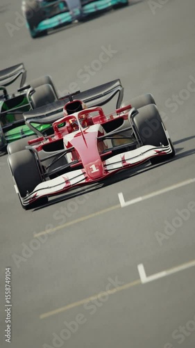 Wallpaper Mural Generic formula one race cars racing along the homestretch over the finish line. Dynamic front view camera. Multiple race cars. High quality 3d animation Torontodigital.ca
