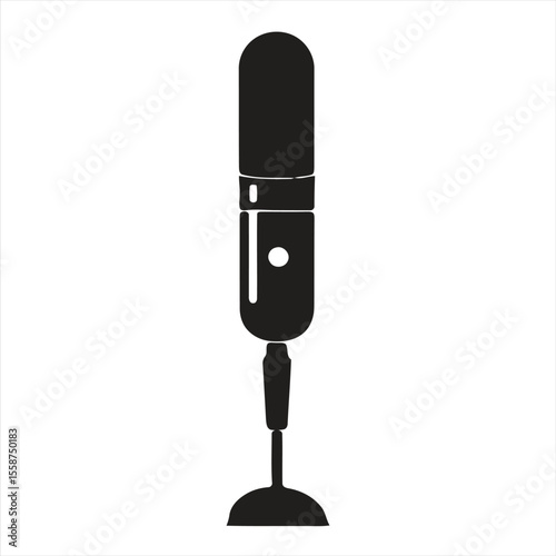 Microphone Silhouette Isolated on White Background

