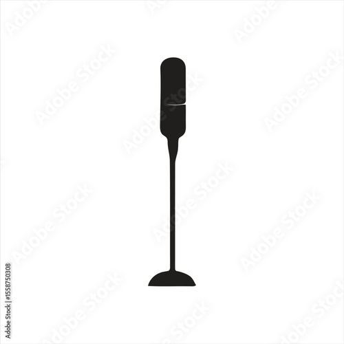 Microphone Silhouette Isolated on White Background
