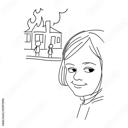 House Burning in Front of Smiling Girl Meme