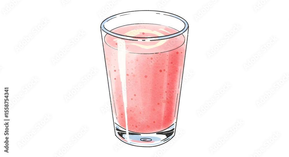 custom made wallpaper toronto digitalHand-drawn Watercolor Smoothie Illustration