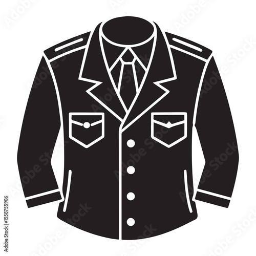  police uniform icon silhouette vector
