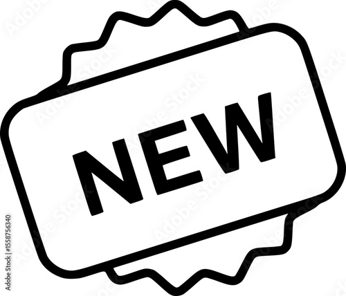 Straight New Tag Outline Icon