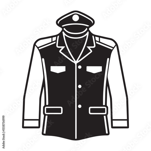  police uniform icon silhouette vector
