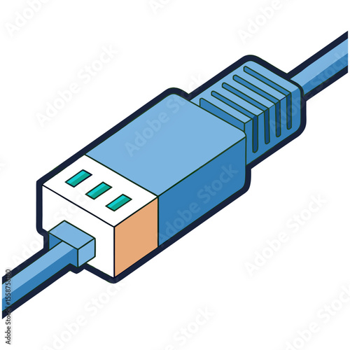 Flat ethernet cable icon vector illustration design