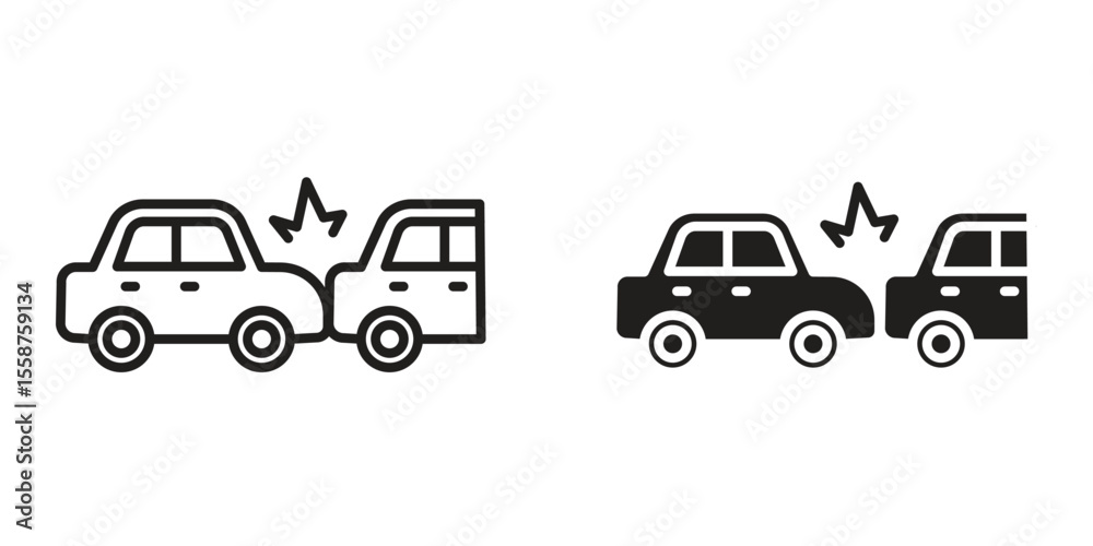 Obraz premium Rear end collision icon
