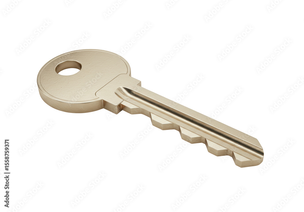 Isolated Gleaming Golden Key to Success and Security Isolated Gleaming Golden Key to Success and Security