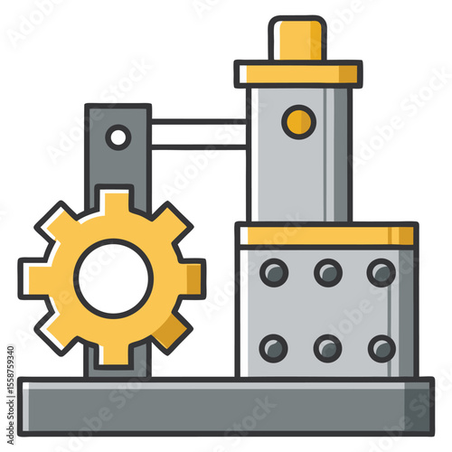 Flat industrial machinery icon vector illustration design