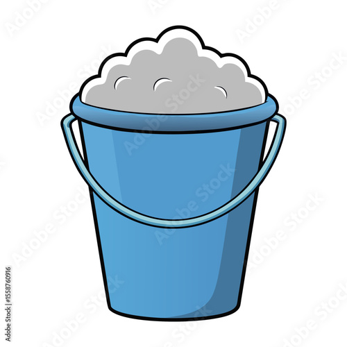 Flat overflowing bucket icon vector illustration design