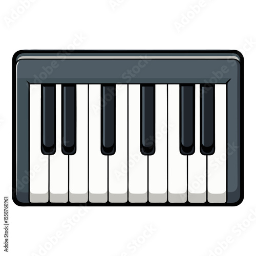 Flat piano keyboard icon vector illustration design