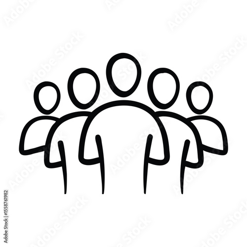 Group of people icon vector black
