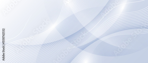 Minimal abstract background with soft white curved lines and light effects. 