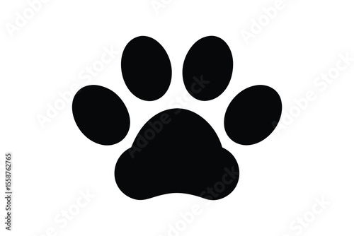Dog or cat paw print flat icon.eps