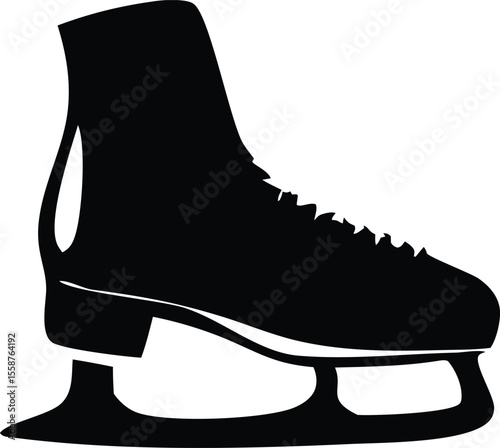 Skating Shoes Silhouette Vector Illustration Isolated on White Background
