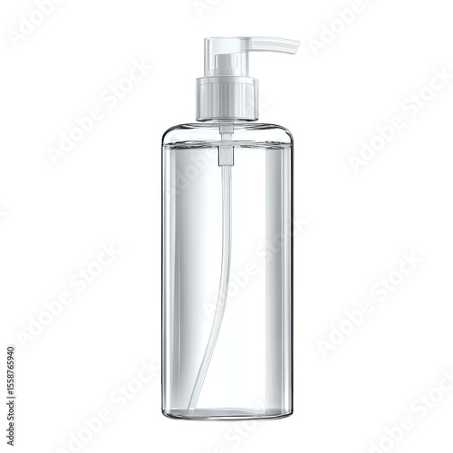 Clear Sanitizer Bottle Mockup Liquid Soap Hygiene Product Health Care Gel on transparent background
