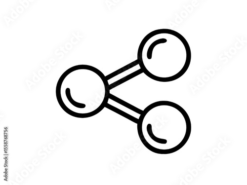 Share Icon Design: Simple icon representing concept of connection, sharing, and networking in a clean, minimalist style.