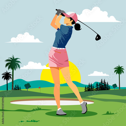 woman golf player