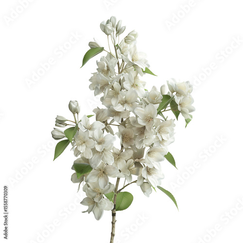 Delicate white blossoms on a branch against a black background a beautiful floral image