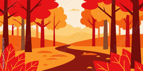autumn landscape with trees