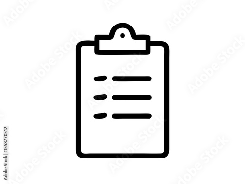 Checklist Icon Simple Line Art Clipboard Design