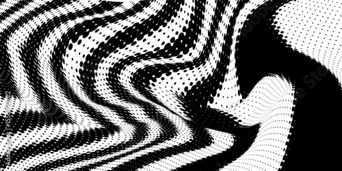 halftone curved line pattern. gradient halftone dots backgrounds