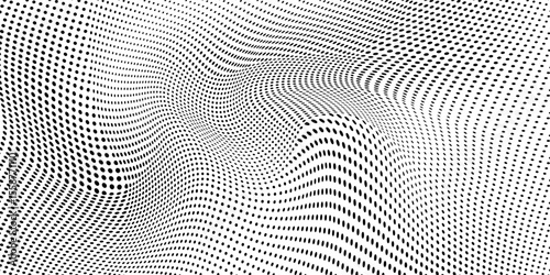halftone curved line pattern. gradient halftone dots backgrounds. modern vector