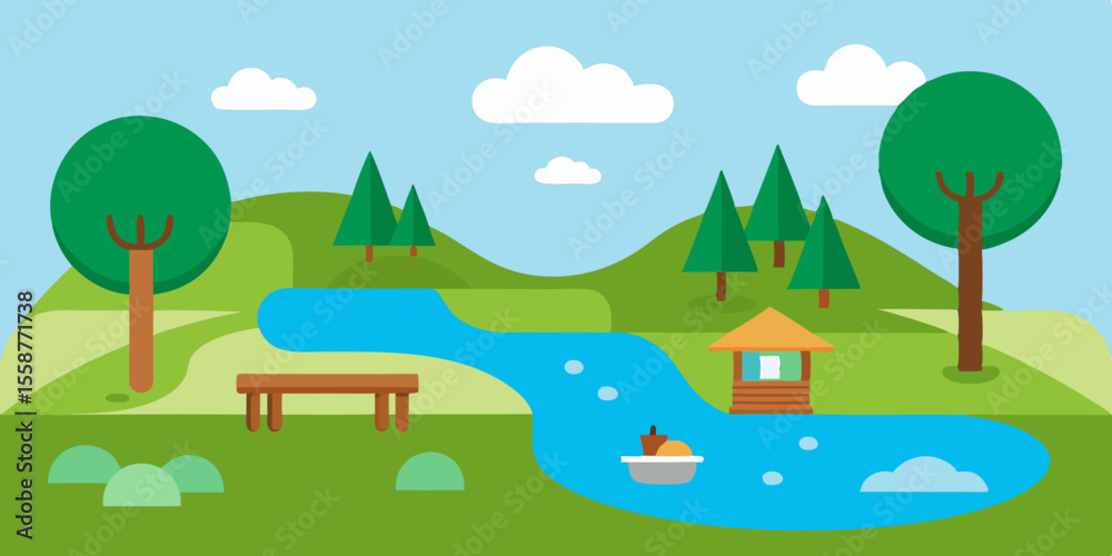 Obraz premium landscape with house