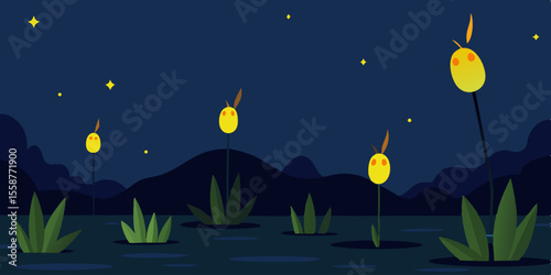 night landscape with moon